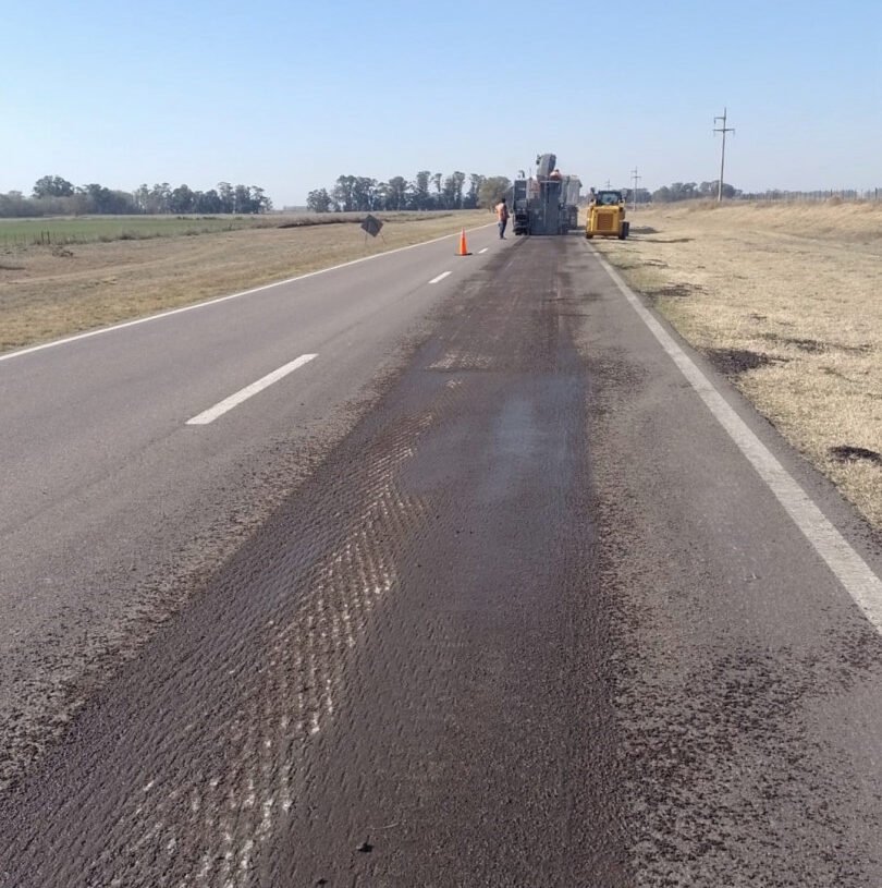 RN5: Avanza la obra de repavimentación entre Trenque Lauquen y Pellegrini