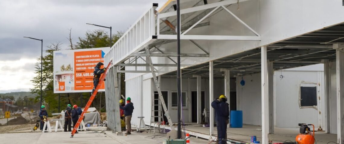 Trabajos finales en la construcción del Hospital Modular de Tolhuin