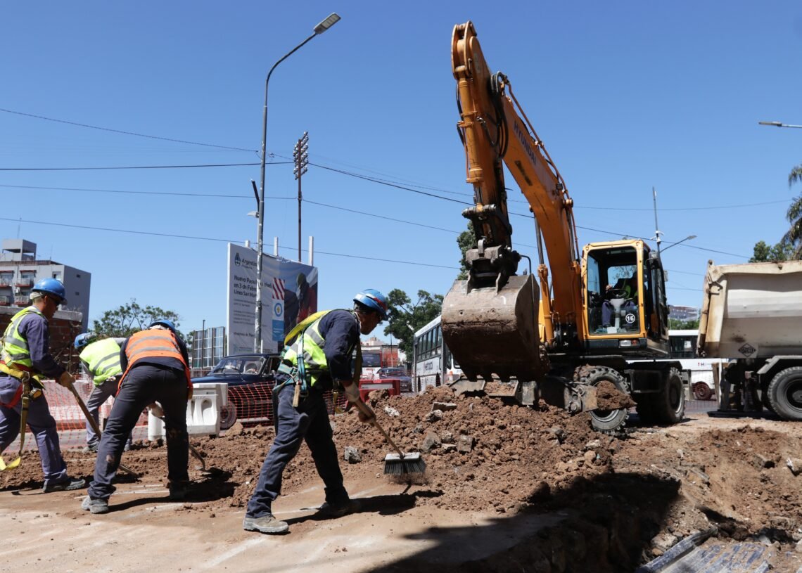 Avanza la construcción de un nuevo paso bajo nivel en Tres de Febrero