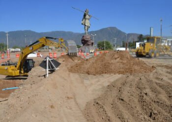 La Rioja: sigue la construcción de un nuevo distribuidor en la rotonda del Chacho Peñaloza