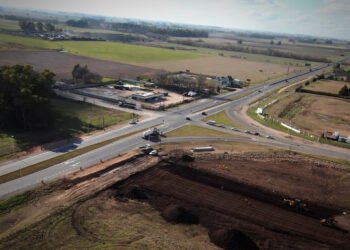 Buenos Aires: construyen el distribuidor acceso a Sierras Bayas sobre la RN226