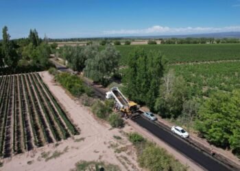 Mendoza : asfaltan una importante vía que conduce a bodegas de fama mundial