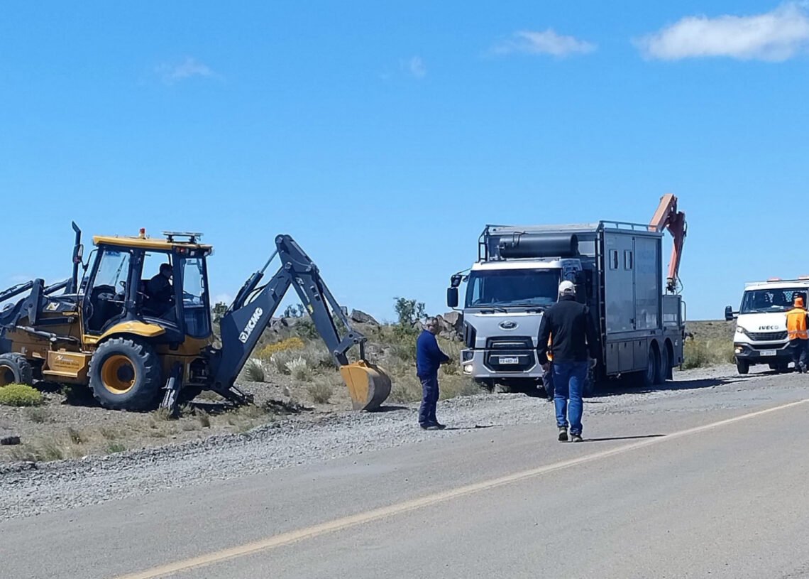 Chubut: realizan trabajos de mejora sobre un desvío de la Ruta Nacional 40