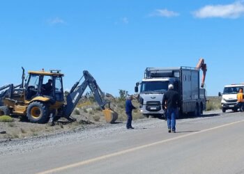 Chubut: realizan trabajos de mejora sobre un desvío de la Ruta Nacional 40