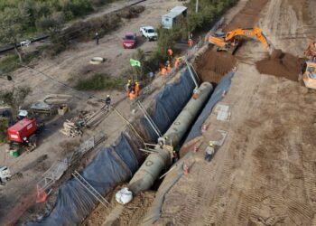 Acueducto Biprovincial Santa Fe-Córdoba: ya se colocaron más de 4.600 metros de conductos troncales
