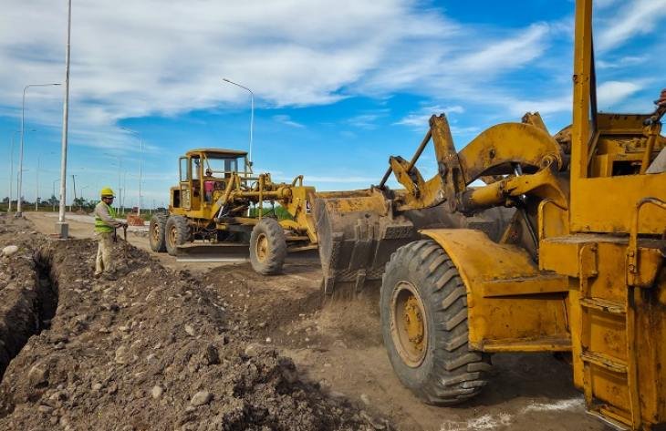 Sigue la construcción de la rotonda que transformará el acceso a Juan Bautista Alberdi