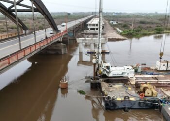 Nuevo Puente Carretero: Santa Fe continúa el pilotaje en el cauce del Río Salado